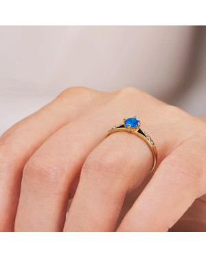 Blue stone ring 8k gold