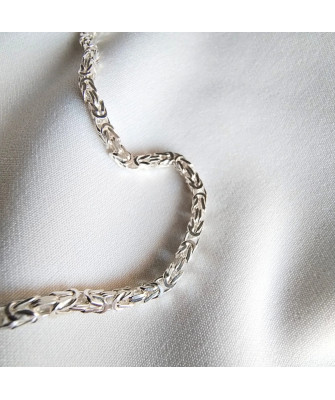 Sterling Silver Byzantine Chain 45cm