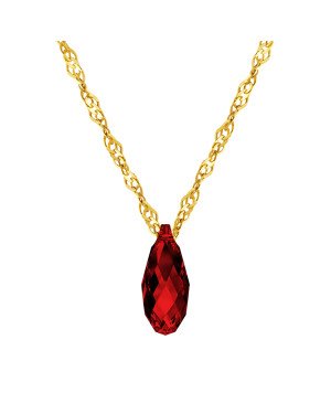 Gold necklace with Nature crystal made with Swarovski