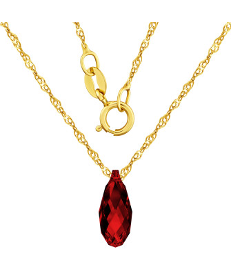 Gold necklace with Nature crystal made with Swarovski