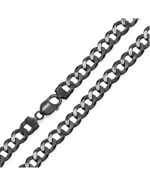 Silver bracelet PANCERKA black wide