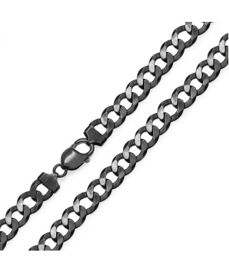 Silver bracelet PANCERKA black