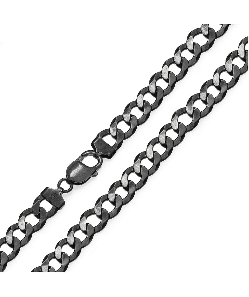 Silver bracelet PANCERKA black