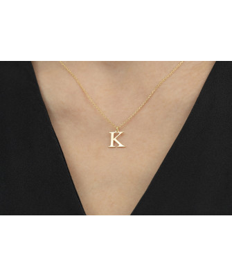 Silver gold-plated necklace with LETTER