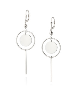 Sterling Silver Circle Drop Earrings