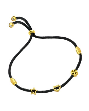 Gold-plated bracelet heart, star, clover