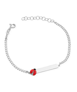 Silver bracelet with a plate LADYBUG