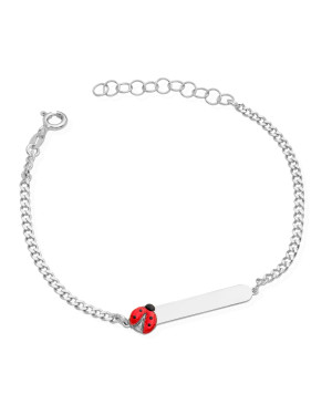 Silver bracelet with a plate LADYBUG