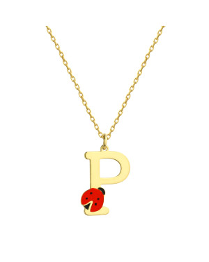 Silver, gold-plated children's necklace with LETTER