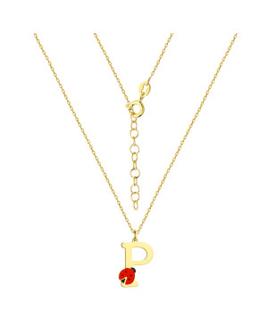 Silver, gold-plated children's necklace with LETTER