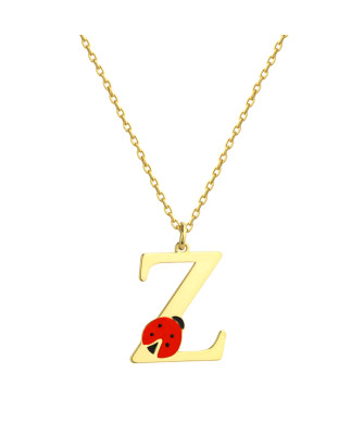 Silver, gold-plated children's necklace with LETTER