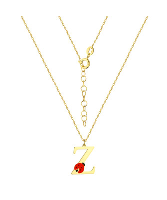 Silver, gold-plated children's necklace with LETTER