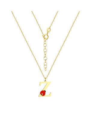 Silver, gold-plated children's necklace with LETTER