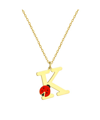 Silver, gold-plated children's necklace with LETTER