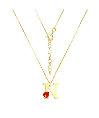 Silver, gold-plated children's necklace with LETTER