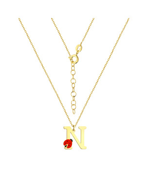 Silver, gold-plated children's necklace with LETTER