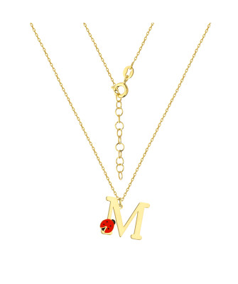 Silver, gold-plated children's necklace with LETTER