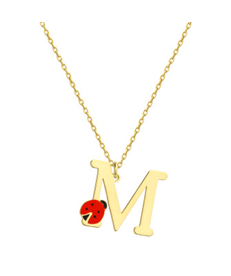 Silver, gold-plated children's necklace with LETTER