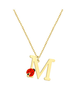 Silver, gold-plated children's necklace with LETTER