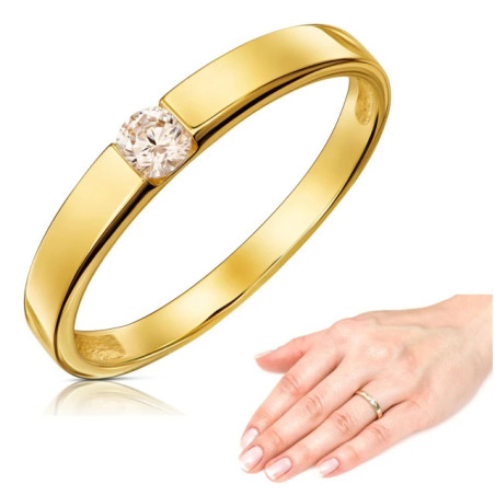 Wedding ring 333 with zircon P1.114 | GoldJewellery