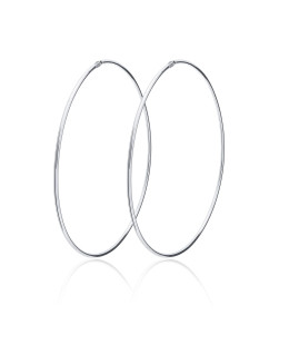 Silver large hoop earrings