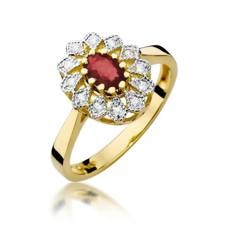 Gold ring with ruby ​​0.60 ct