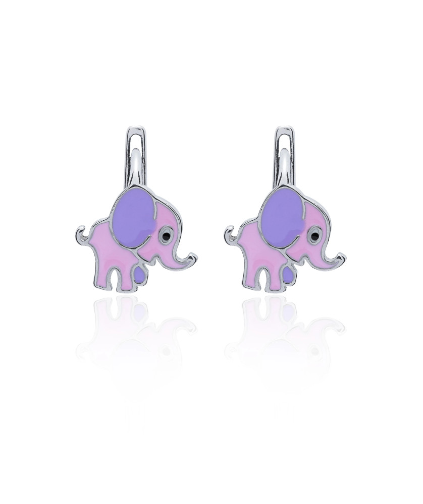 Silver children's earrings Elephants