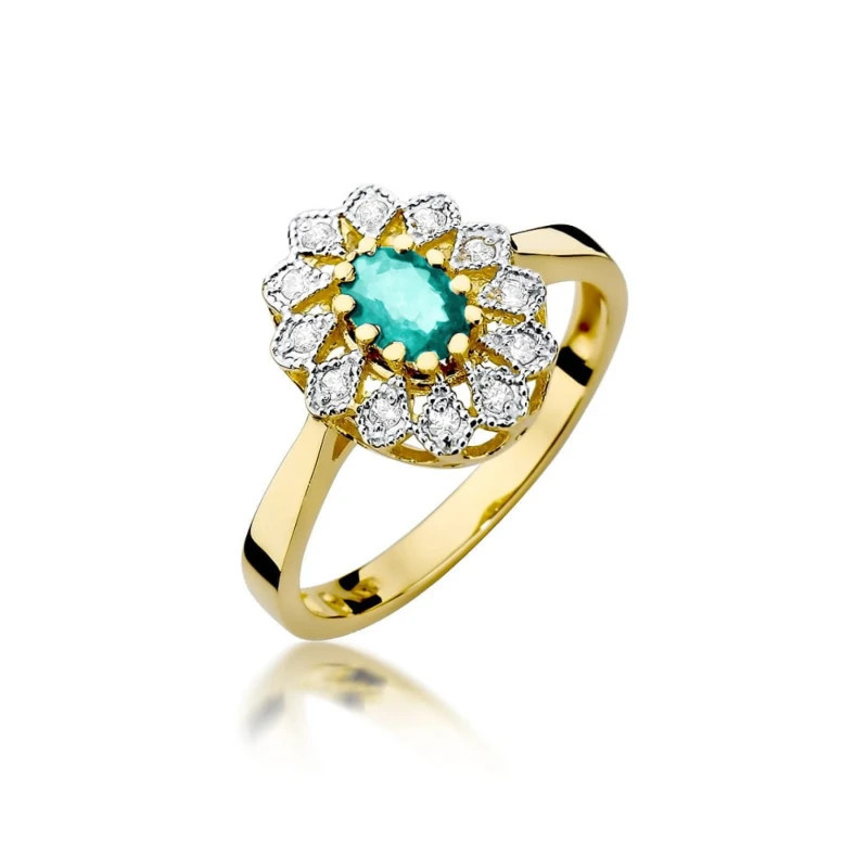 Gold emerald ring 0.40 ct