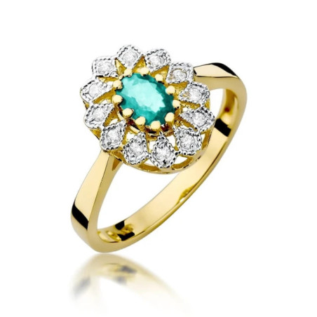 Gold emerald ring 0.40 ct