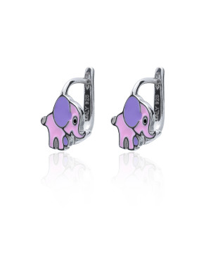 Silver children's earrings Elephants