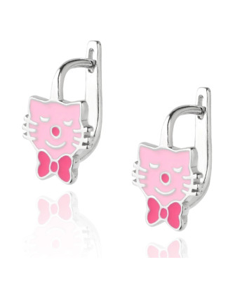 Silver Children’s Cat Earrings