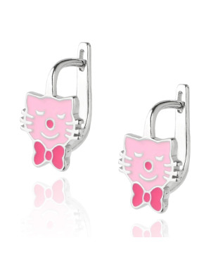 Silver Children’s Cat Earrings
