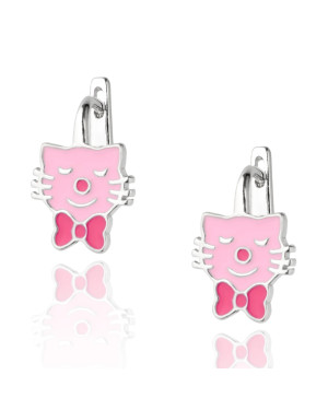Silver Children’s Cat Earrings