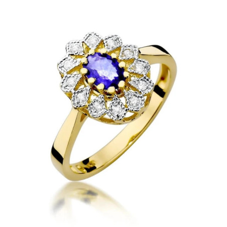 Gold tanzanite ring, 0.40 ct