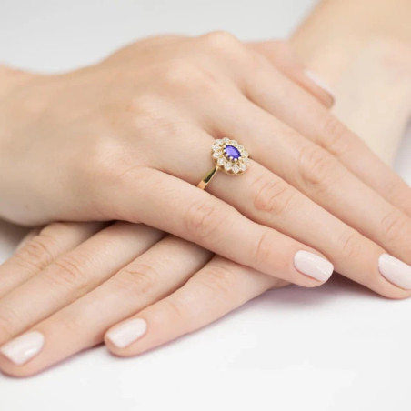 Gold tanzanite ring, 0.40 ct