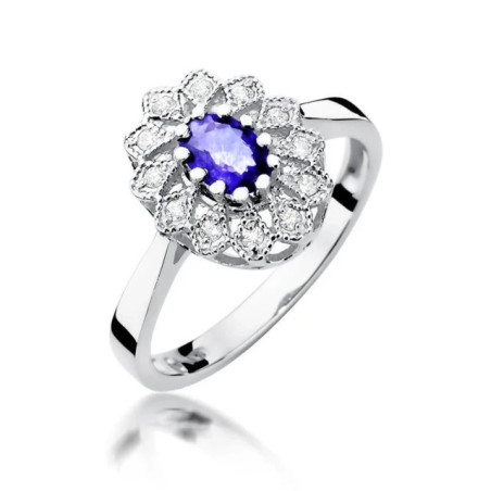 Ring with tanzanite, white gold, 0.40 ct