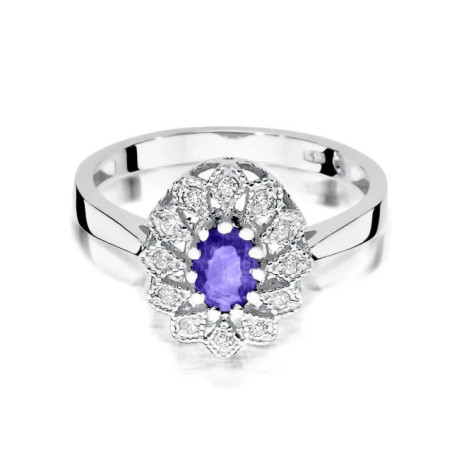 Ring with tanzanite, white gold, 0.40 ct