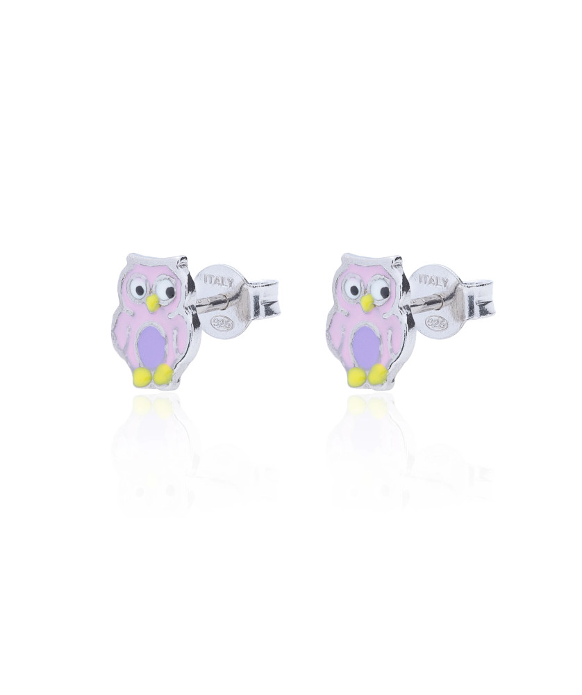 Silver children's earrings Owls