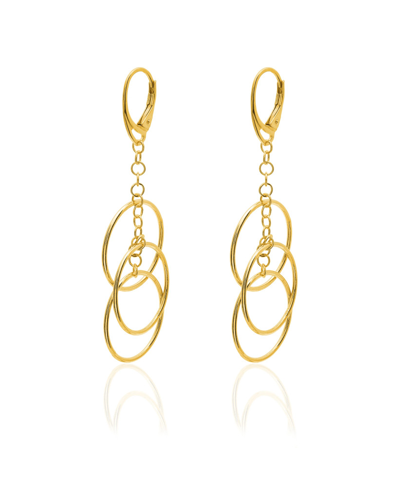 Gold-Plated Sterling Silver Hoop Drop Earrings