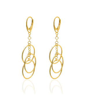 Gold-Plated Sterling Silver Hoop Drop Earrings