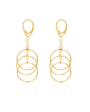 Gold-Plated Sterling Silver Hoop Drop Earrings