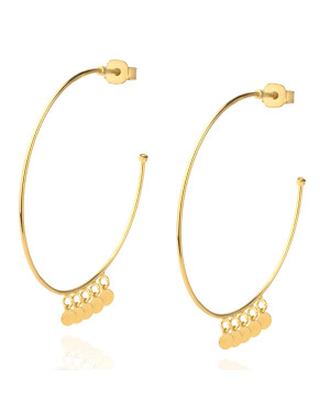 Gold-Plated Silver Hoop Earrings Circles