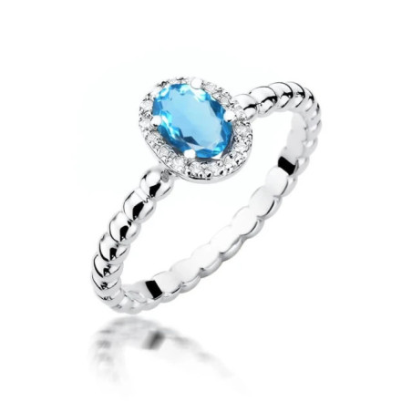 Topaz ring in white gold, 0.50 ct