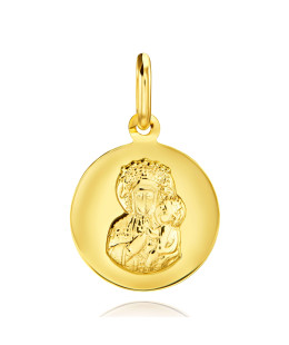 Gold medallion with the Virgin Mary gift for baptism communion