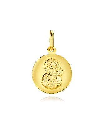 Gold medallion with the Virgin Mary gift for baptism communion