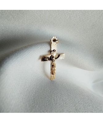 PIĘKNY ZŁOTY KRZYŻYK diamentowany Chrzest Komunia