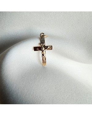 PIĘKNY ZŁOTY KRZYŻYK diamentowany Chrzest Komunia