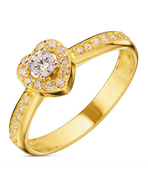 Engagement ring heart 14k cubic zirconia