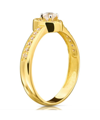 Engagement ring heart 14k cubic zirconia
