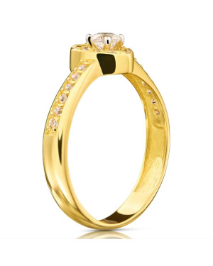 Engagement ring heart 14k cubic zirconia